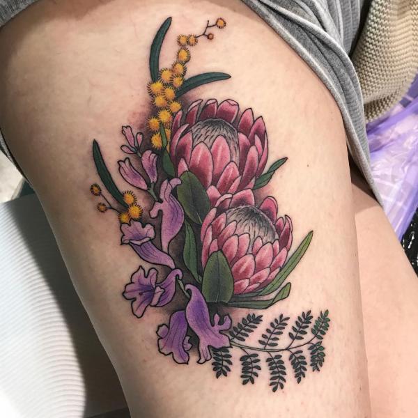 30 Beautiful Protea Tattoo Designs with Meaning
