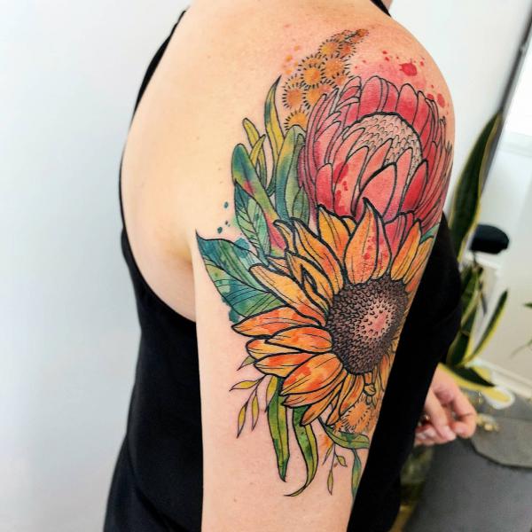 30 Beautiful Protea Tattoo Designs with Meaning