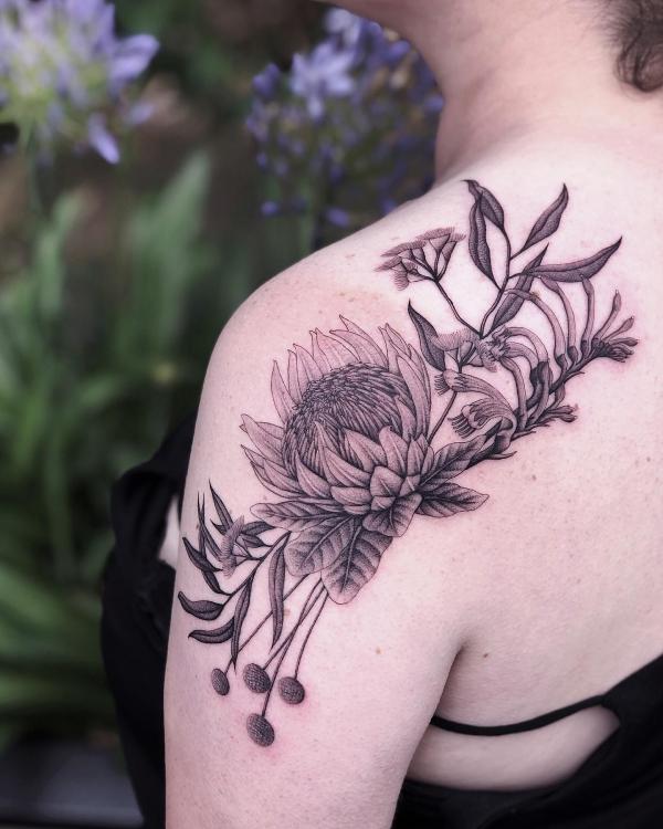 30 Beautiful Protea Tattoo Designs with Meaning