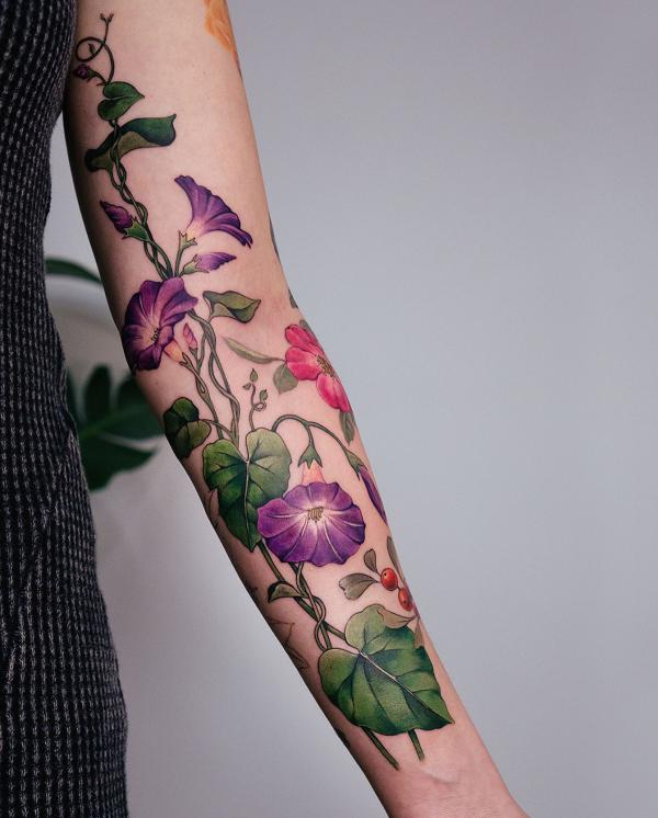 20 Morning Glory Tattoo Designs with Meaning