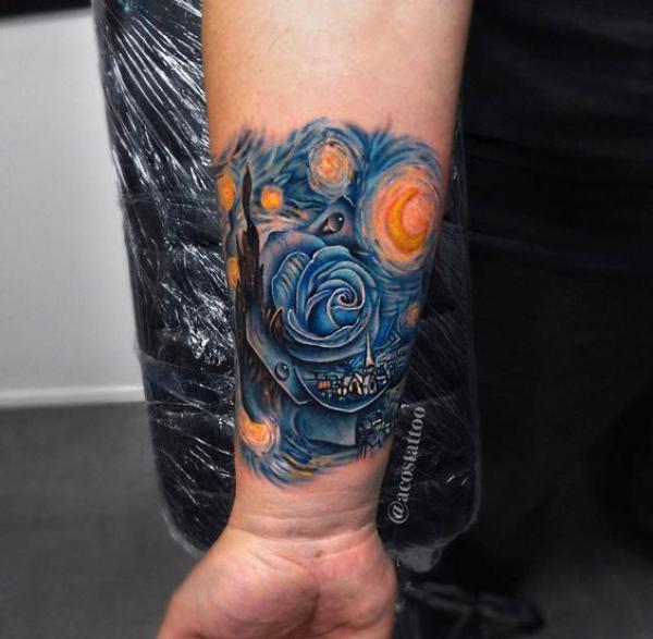 40 Glittering Starry Night Tattoo Designs