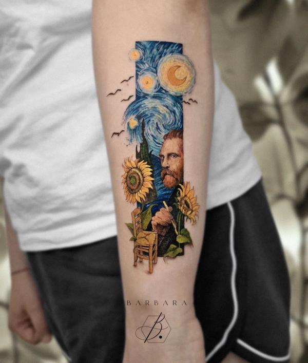 40 Glittering Starry Night Tattoo Designs