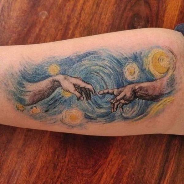 40 Glittering Starry Night Tattoo Designs