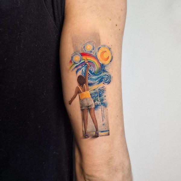 40 Glittering Starry Night Tattoo Designs
