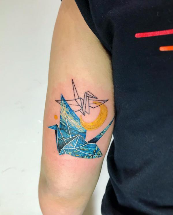 40 Glittering Starry Night Tattoo Designs