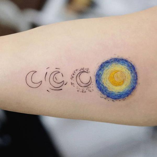 40 Glittering Starry Night Tattoo Designs
