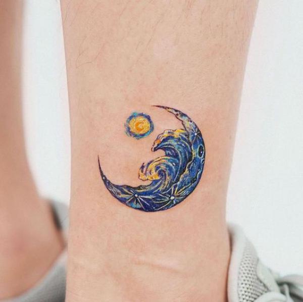 40 Glittering Starry Night Tattoo Designs
