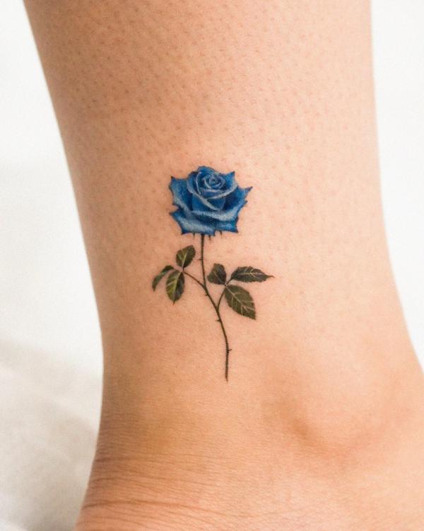 50 Blue Rose Tattoo Designs with Meaning
