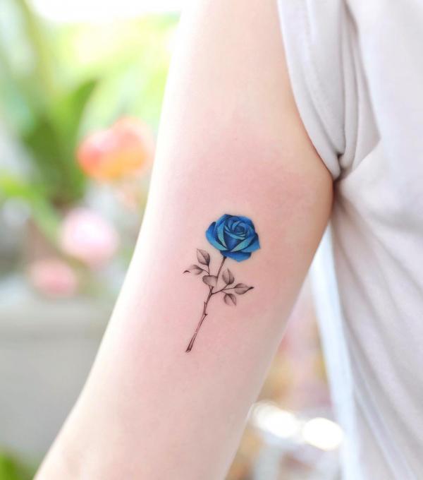 50 Blue Rose Tattoo Designs with Meaning