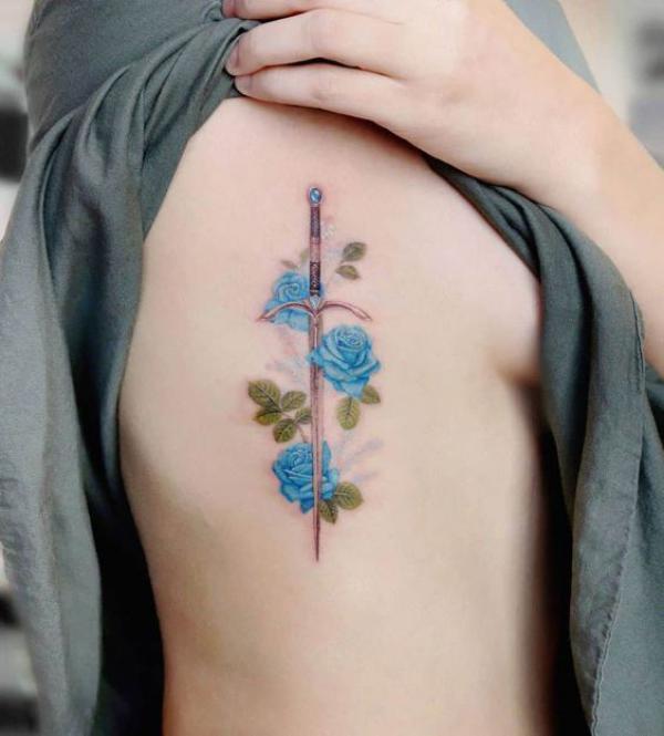 50 Blue Rose Tattoo Designs with Meaning