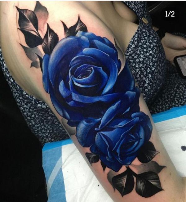 50 Blue Rose Tattoo Designs with Meaning