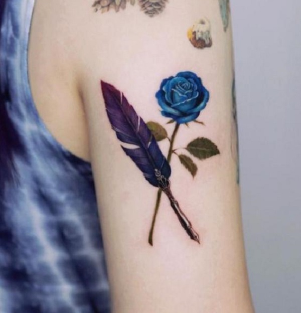 50 Blue Rose Tattoo Designs with Meaning