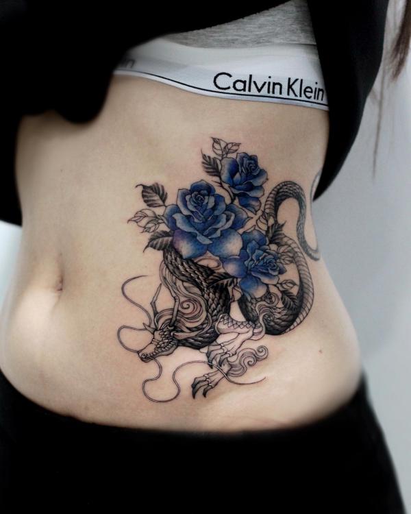 50 Blue Rose Tattoo Designs with Meaning