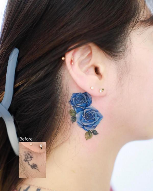 50 Blue Rose Tattoo Designs with Meaning
