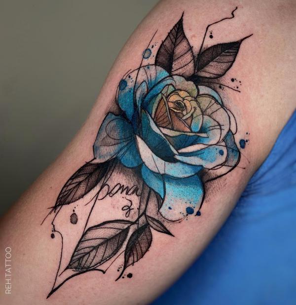 50 Blue Rose Tattoo Designs with Meaning