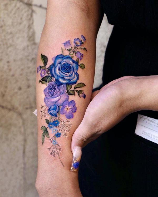 50 Blue Rose Tattoo Designs with Meaning