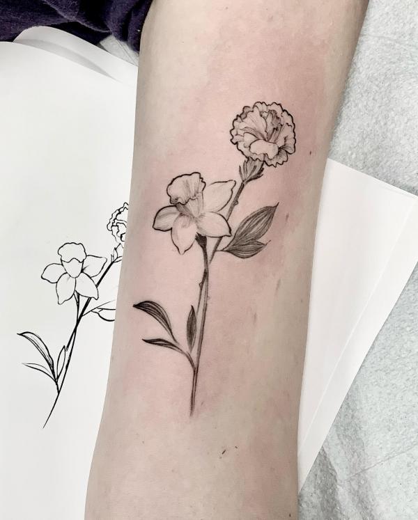 40+ Carnation Tattoo Designs with Meaning