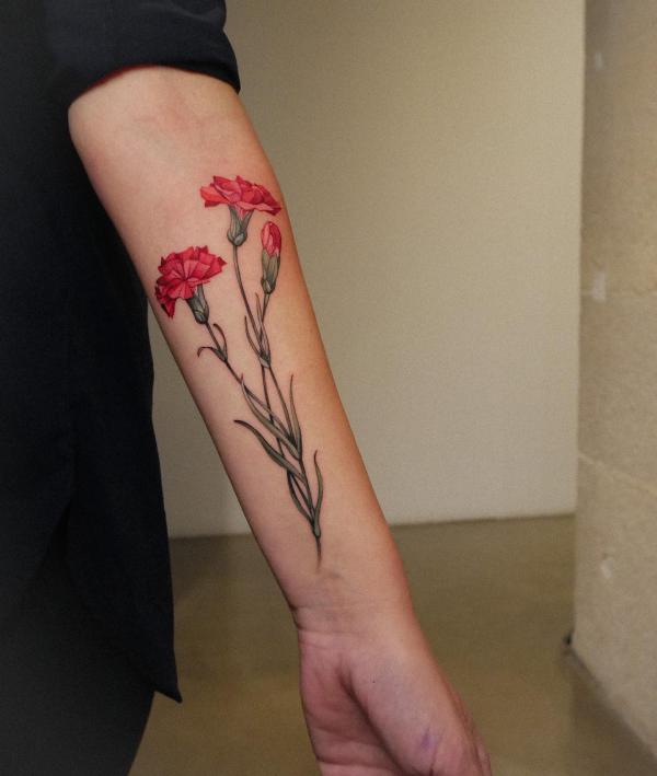 40+ Carnation Tattoo Designs with Meaning