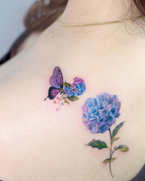 50 Hydrangea Tattoo Designs with Meanings