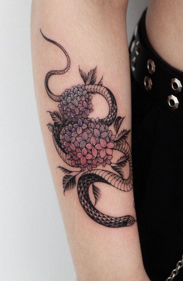 50 Hydrangea Tattoo Designs with Meanings