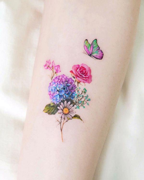 50 Hydrangea Tattoo Designs with Meanings