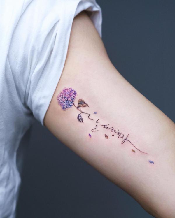 50 Hydrangea Tattoo Designs with Meanings