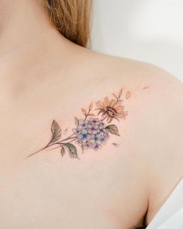50 Hydrangea Tattoo Designs with Meanings