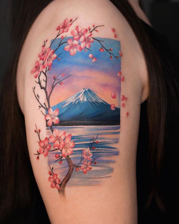 100 Cherry Blossom Tattoo Designs with Meaning