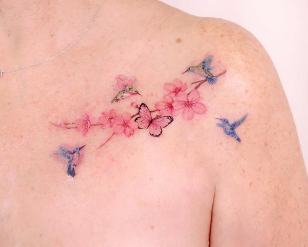 100 Cherry Blossom Tattoo Designs with Meaning