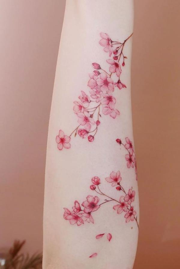 100 Cherry Blossom Tattoo Designs with Meaning