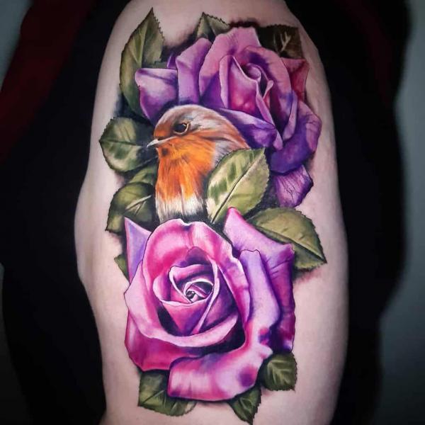 50 Purple Rose Tattoo Designs with Meanings