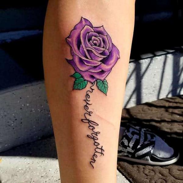 50 Purple Rose Tattoo Designs with Meanings