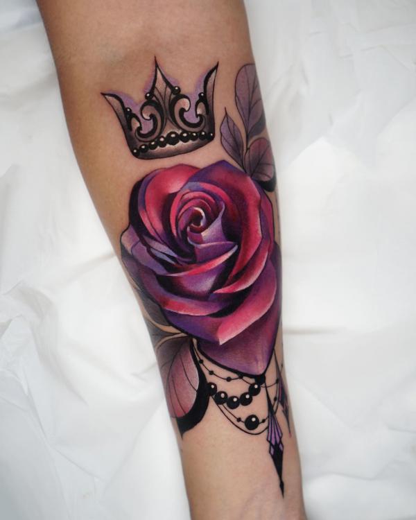 50 Purple Rose Tattoo Designs with Meanings