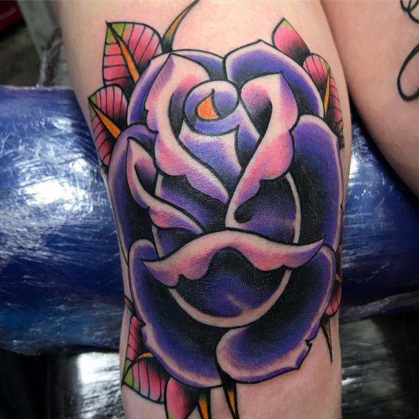 50 Purple Rose Tattoo Designs with Meanings