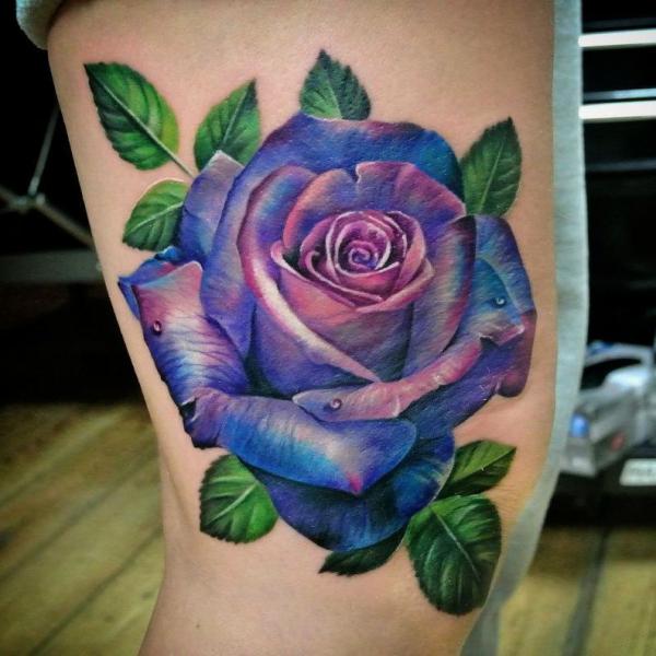 50 Purple Rose Tattoo Designs with Meanings