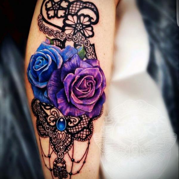 50 Purple Rose Tattoo Designs with Meanings