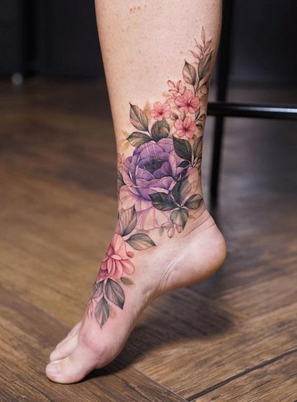 50 Purple Rose Tattoo Designs with Meanings