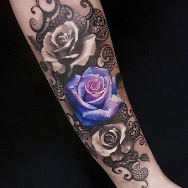 50 Purple Rose Tattoo Designs with Meanings
