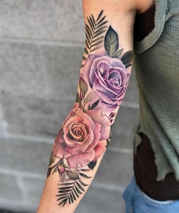50 Purple Rose Tattoo Designs with Meanings