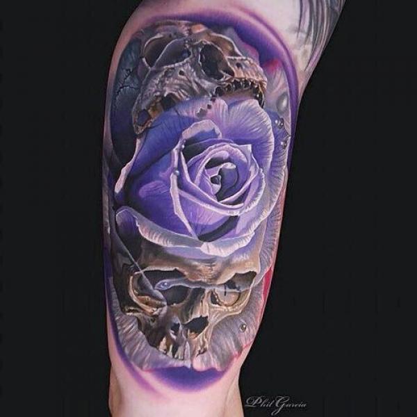 50 Purple Rose Tattoo Designs with Meanings