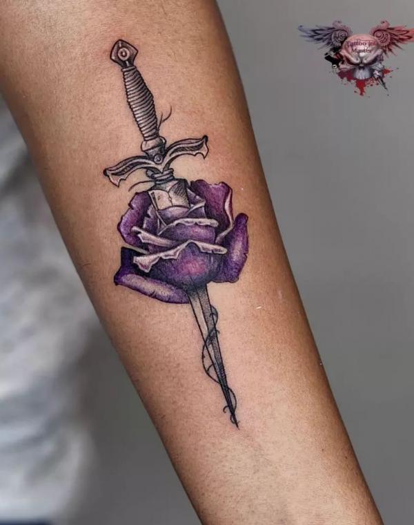 50 Purple Rose Tattoo Designs with Meanings