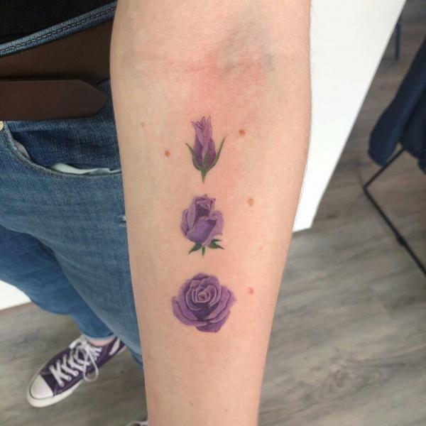 50 Purple Rose Tattoo Designs with Meanings