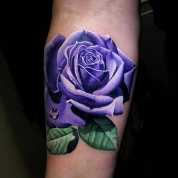 50 Purple Rose Tattoo Designs with Meanings