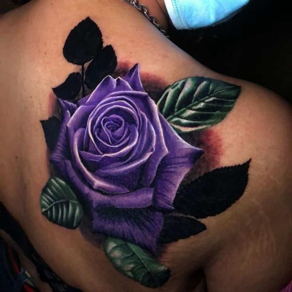 50 Purple Rose Tattoo Designs with Meanings