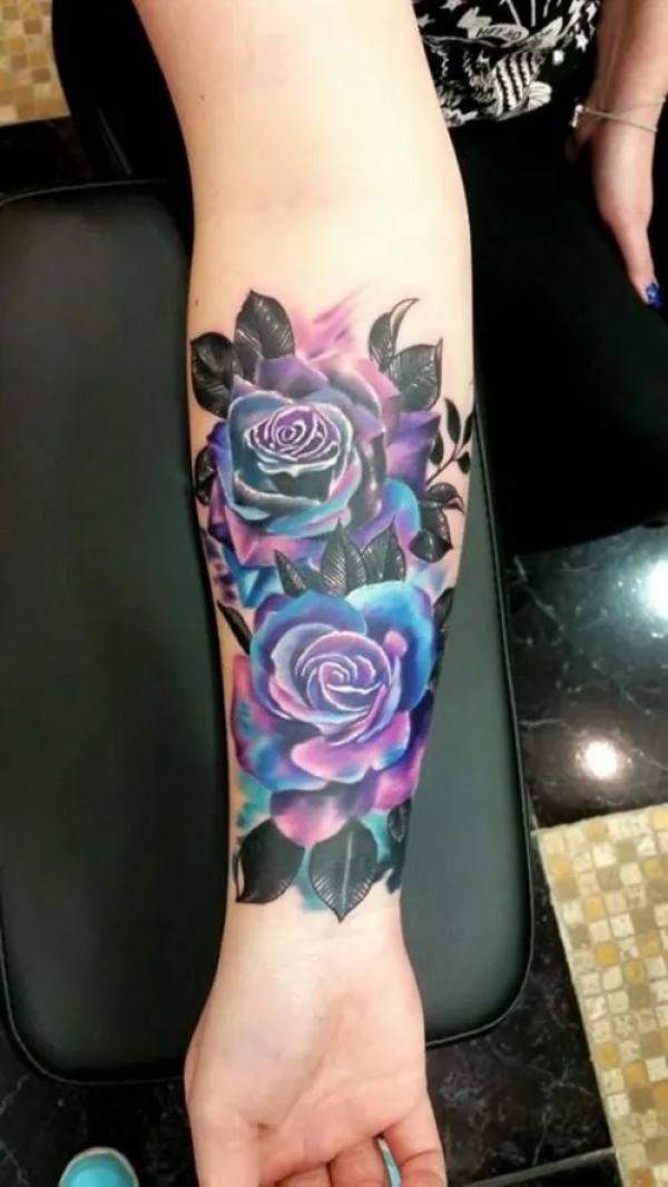 50 Purple Rose Tattoo Designs with Meanings