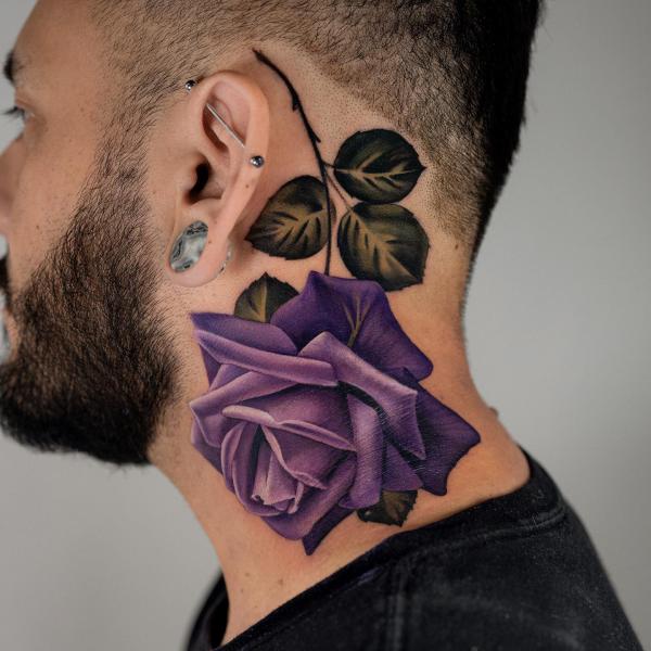 50 Purple Rose Tattoo Designs with Meanings