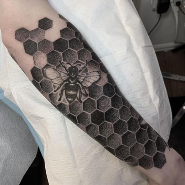 50 Honeycomb tattoo Designs with Meaning