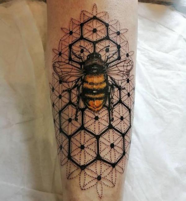 50 Honeycomb tattoo Designs with Meaning