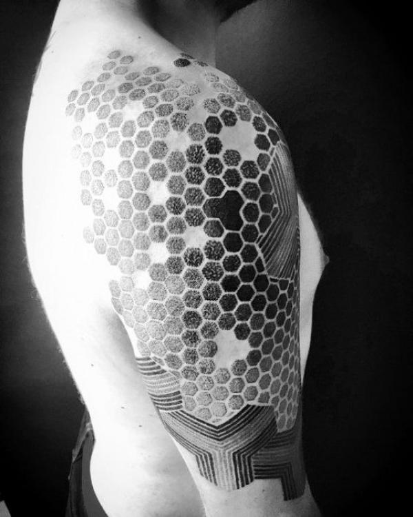 50 Honeycomb tattoo Designs with Meaning