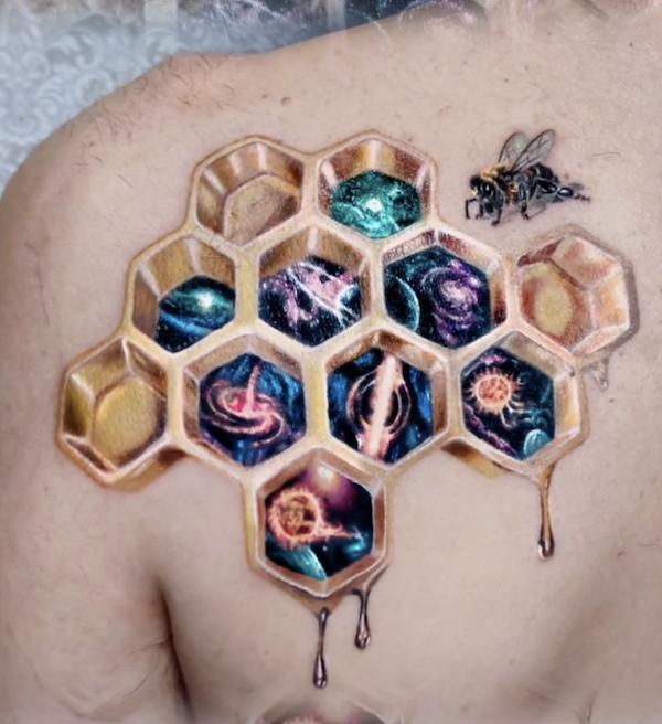 50 Honeycomb tattoo Designs with Meaning